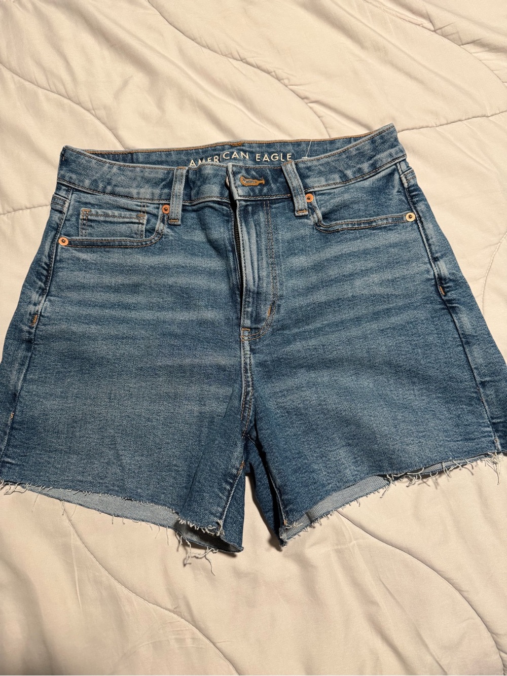 American Eagle Outfitters Medium Blue High-Rise Jean Shorts